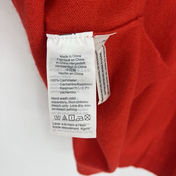 J Crew Sweater Size Small Womens Red Everyday Cashmere Crew Neck Leopard Heart - Picture 8 of 9
